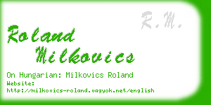 roland milkovics business card